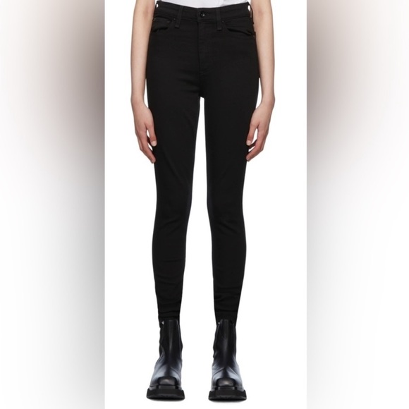 Rag & Bone High Rise Skinny Jeans Sz 29 Black - Picture 1 of 7